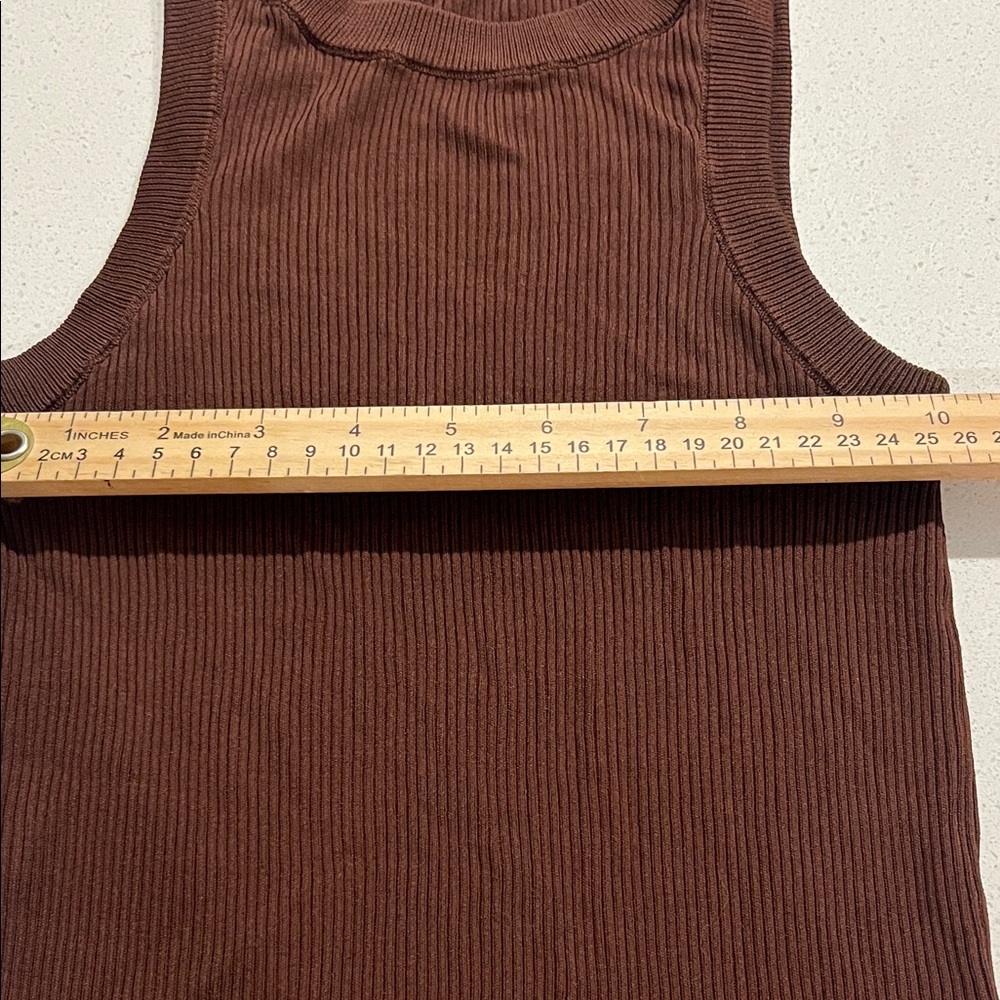 Zara Chocolate Ribbed Tank Top - Picture 10 of 11